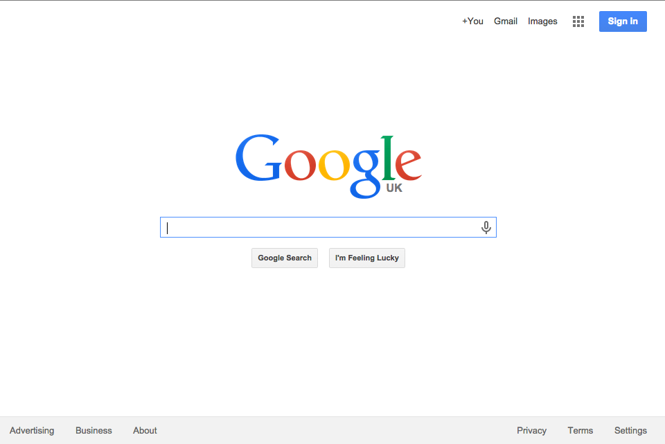 Image of Google homepage
