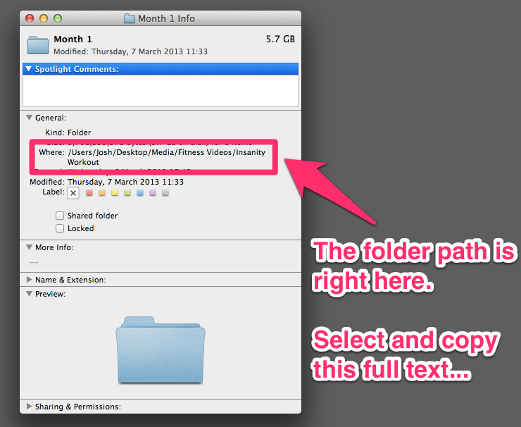 locate a pathway for a file on a mac
